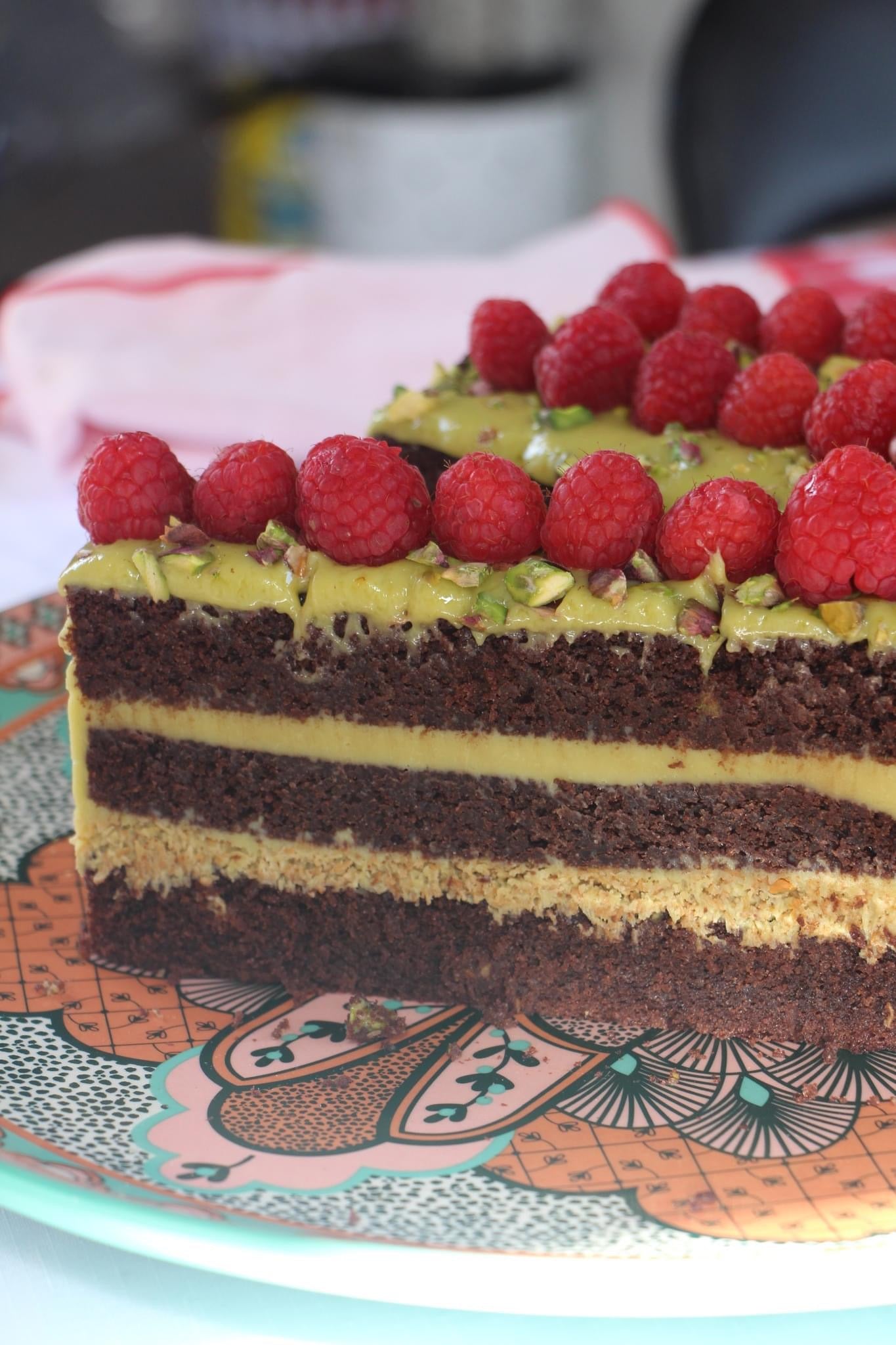 Pistachio layer cake